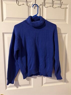Vintage Talbots Blue Turtleneck Sweater - Women's Cozy Knit